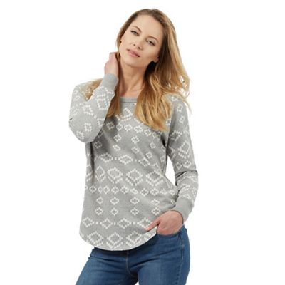 The Collection Grey tiled jacquard sweater